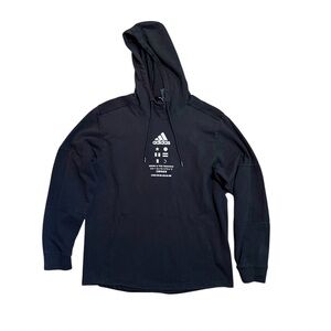 adidas Black Hoodie with White Logo and Graphic